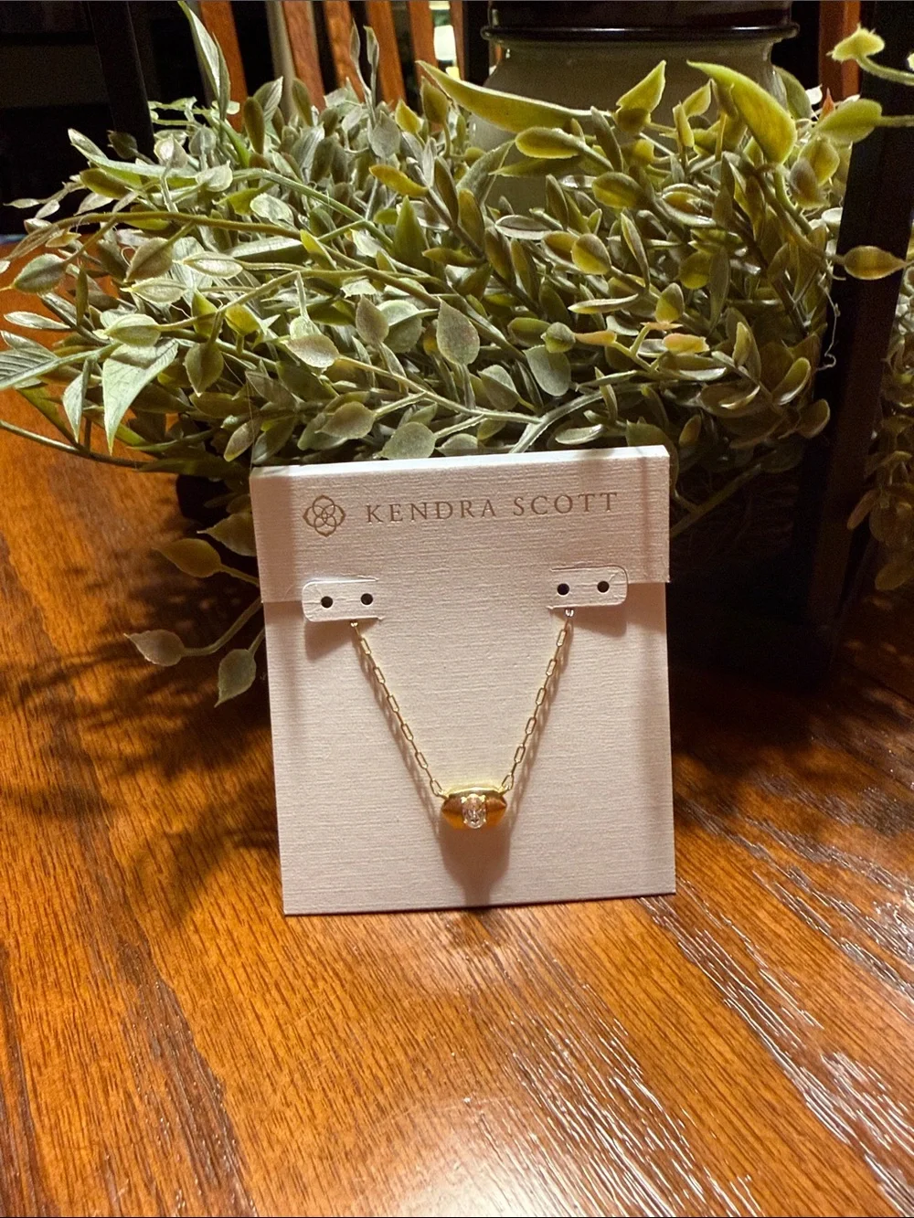 Kendra Scott Gold Pendant Necklace with Clear Stone - Picture 1 of 3